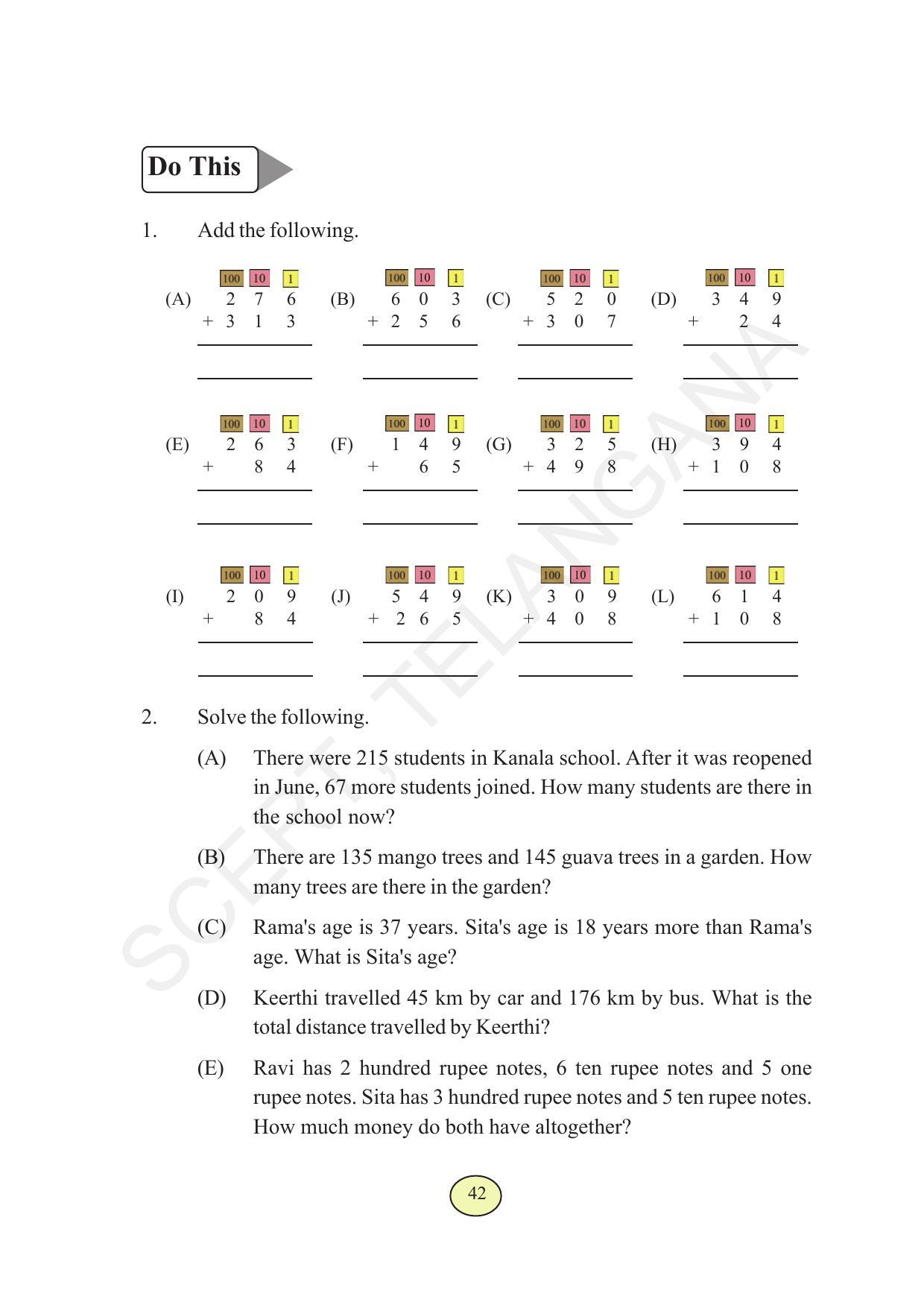 TS SCERT Class 3 Maths  (English Medium) Text Book - Page 50