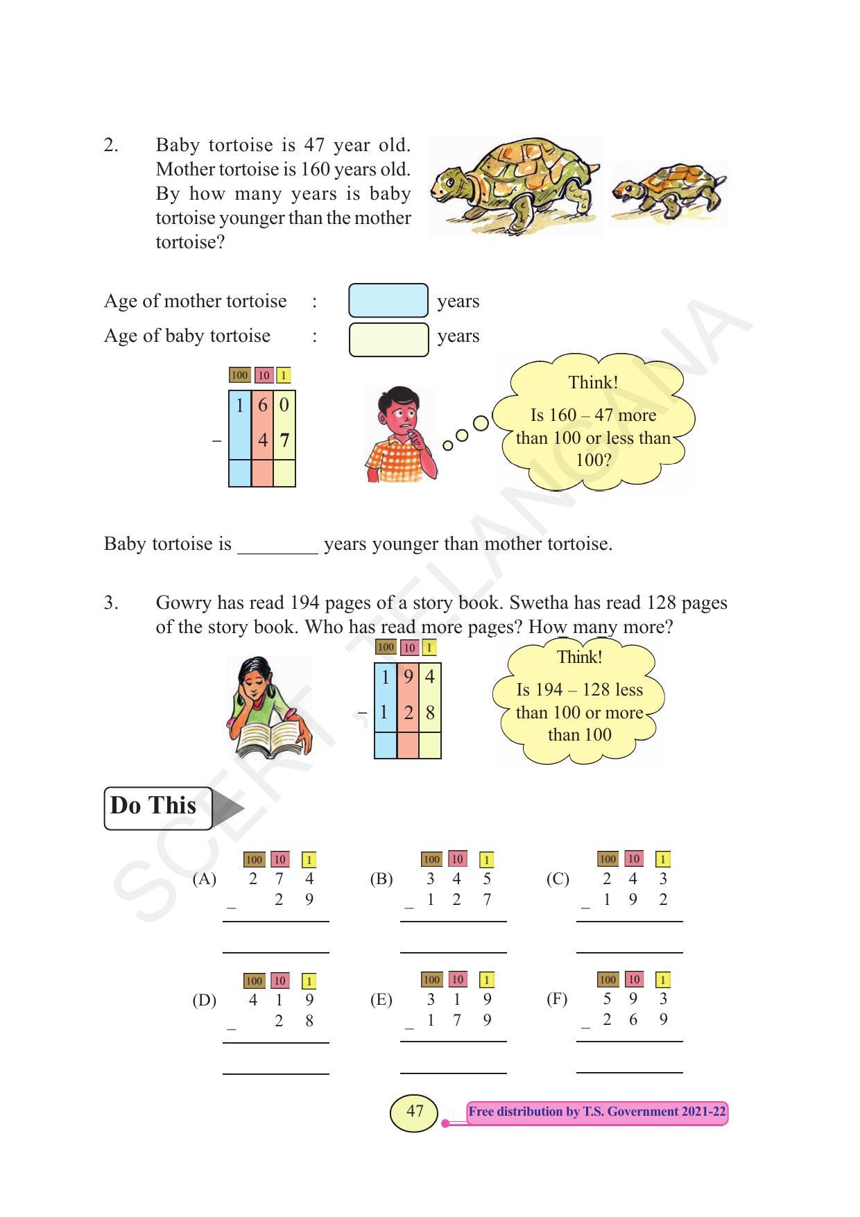 TS SCERT Class 3 Maths  (English Medium) Text Book - Page 55