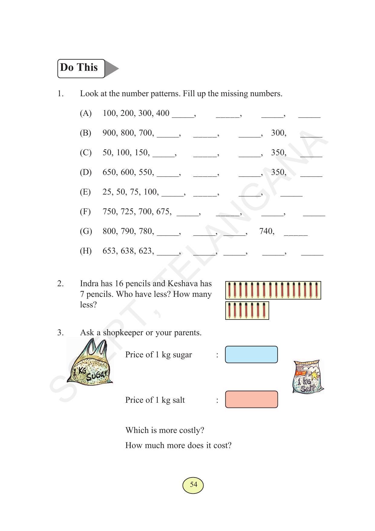 TS SCERT Class 3 Maths  (English Medium) Text Book - Page 62