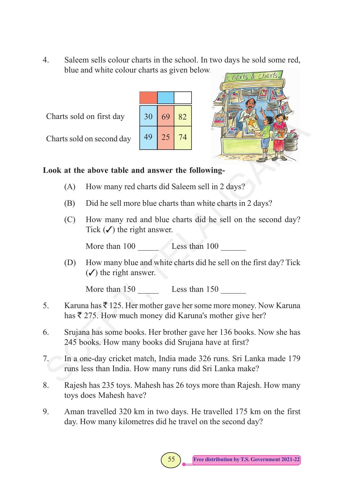TS SCERT Class 3 Maths  (English Medium) Text Book - Page 63