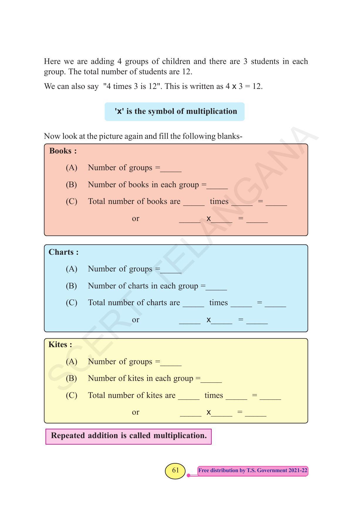 TS SCERT Class 3 Maths  (English Medium) Text Book - Page 69