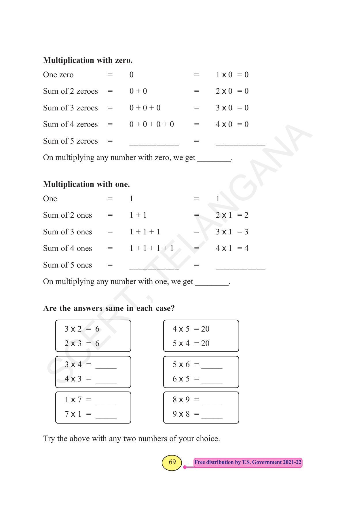 TS SCERT Class 3 Maths  (English Medium) Text Book - Page 77