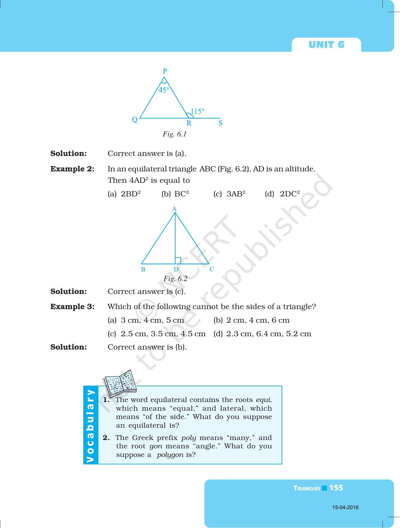 NCERT Exemplar Book for Class 7 Maths: Chapter 6- Triangles - Page 3