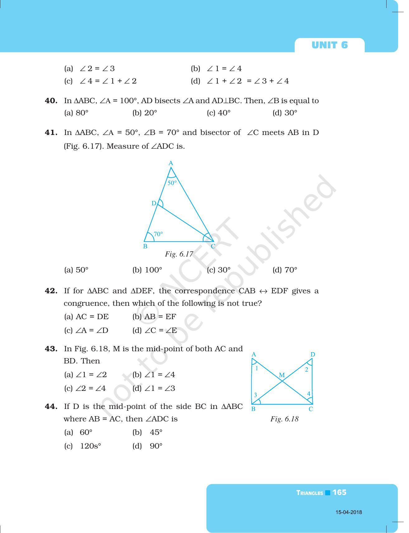 NCERT Exemplar Book for Class 7 Maths: Chapter 6- Triangles - Page 13
