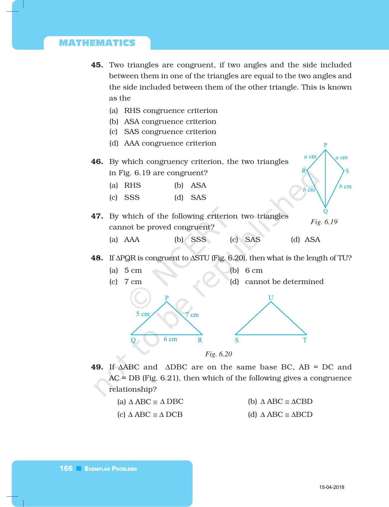 NCERT Exemplar Book for Class 7 Maths: Chapter 6- Triangles - Page 14
