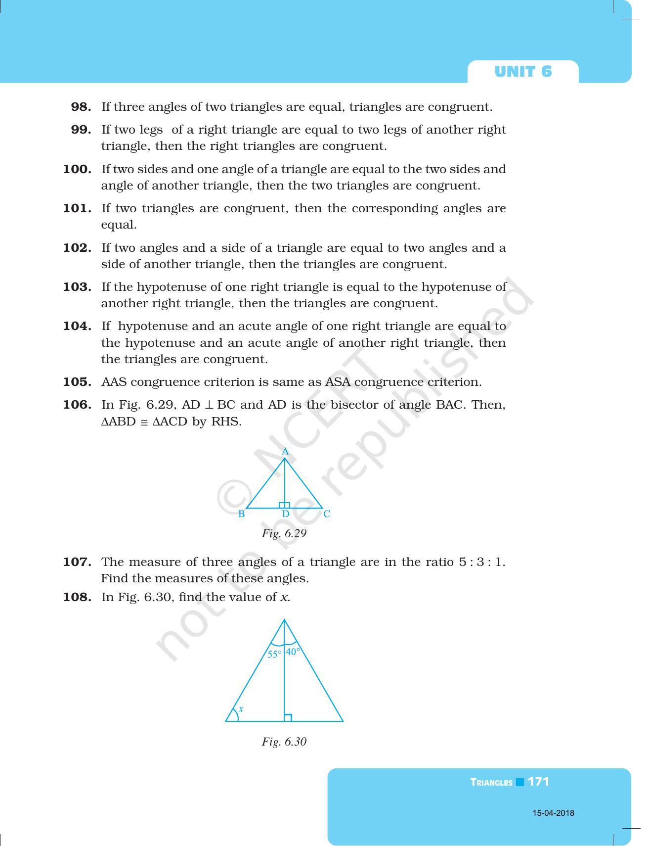 NCERT Exemplar Book for Class 7 Maths: Chapter 6- Triangles - Page 19