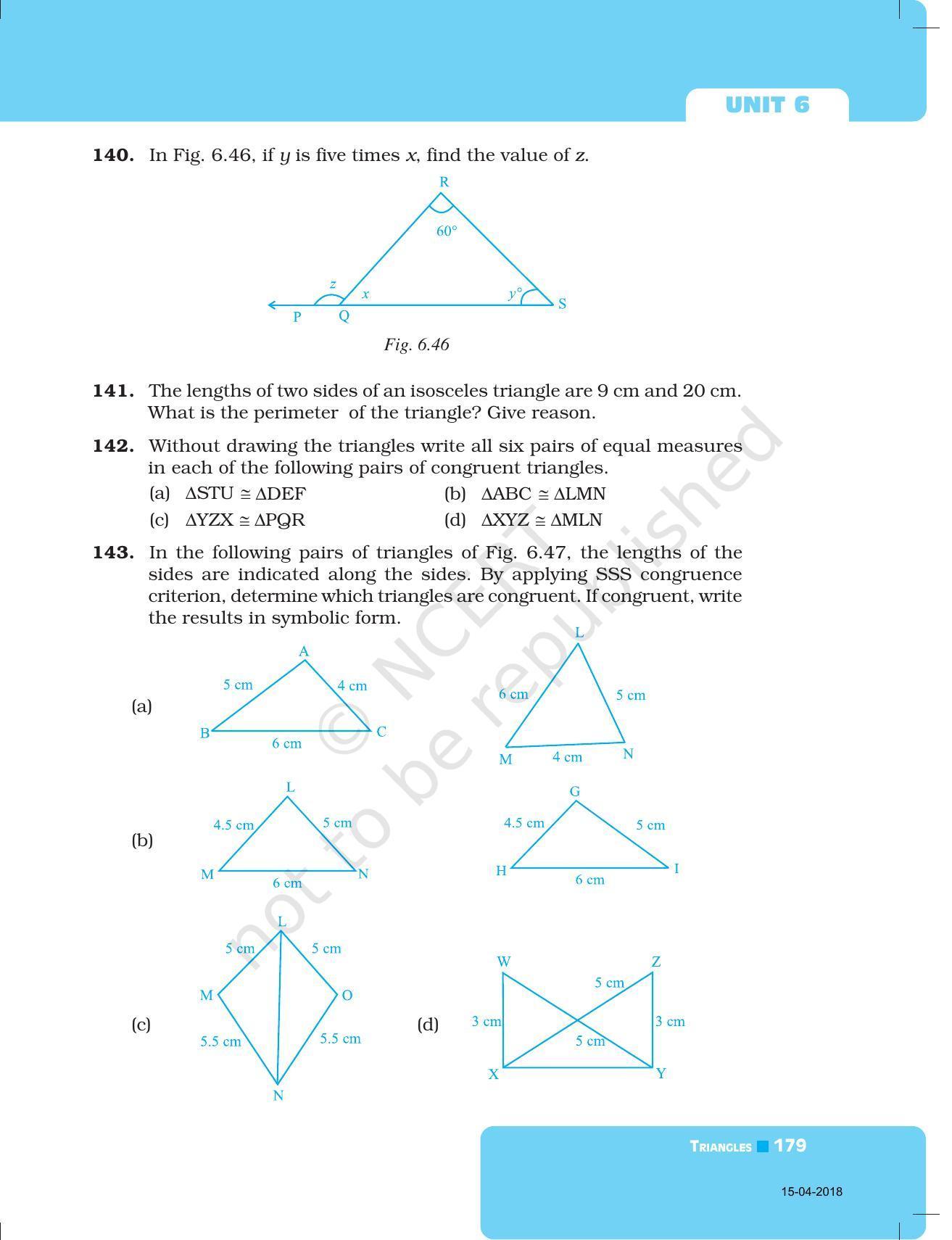 NCERT Exemplar Book for Class 7 Maths: Chapter 6- Triangles - Page 27