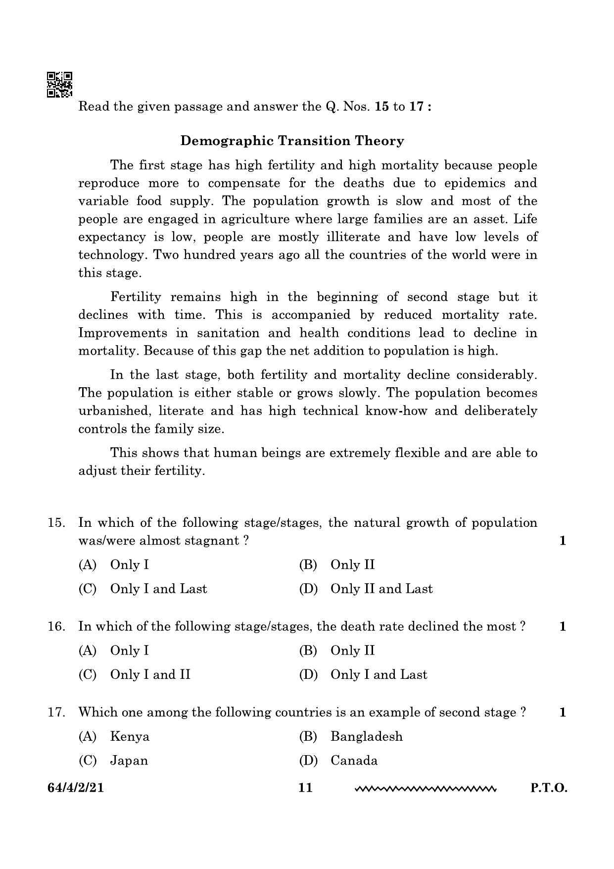 CBSE Class 12 64-4-2 Geography 2024 Question Paper - Page 11