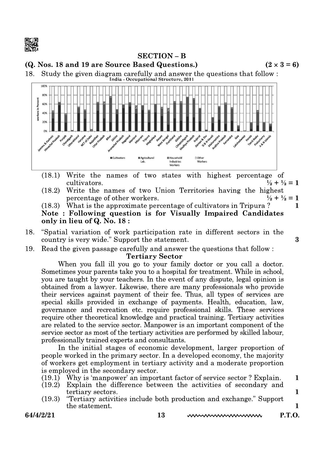 CBSE Class 12 64-4-2 Geography 2024 Question Paper - Page 13
