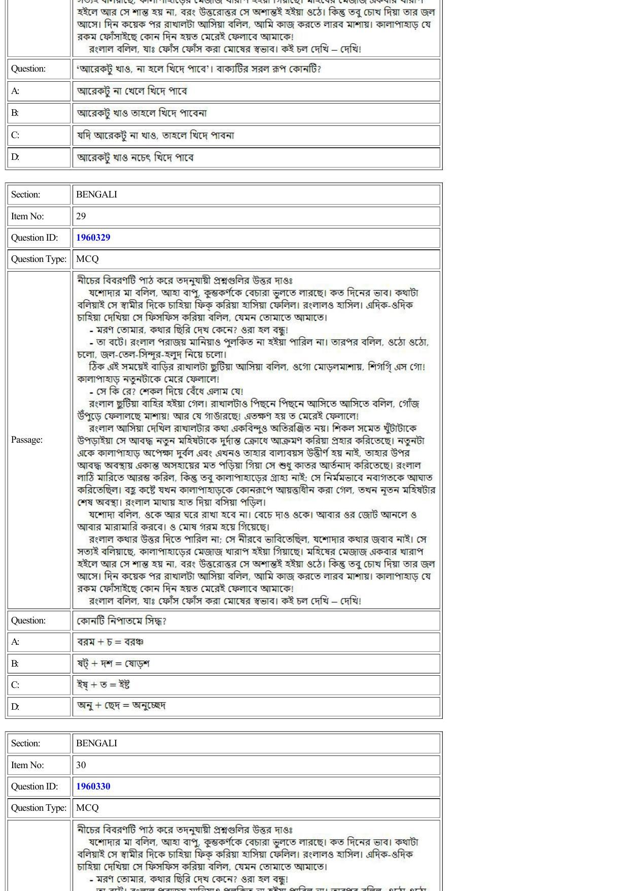 CUET 2022 Question Paper of Bengali - Page 19