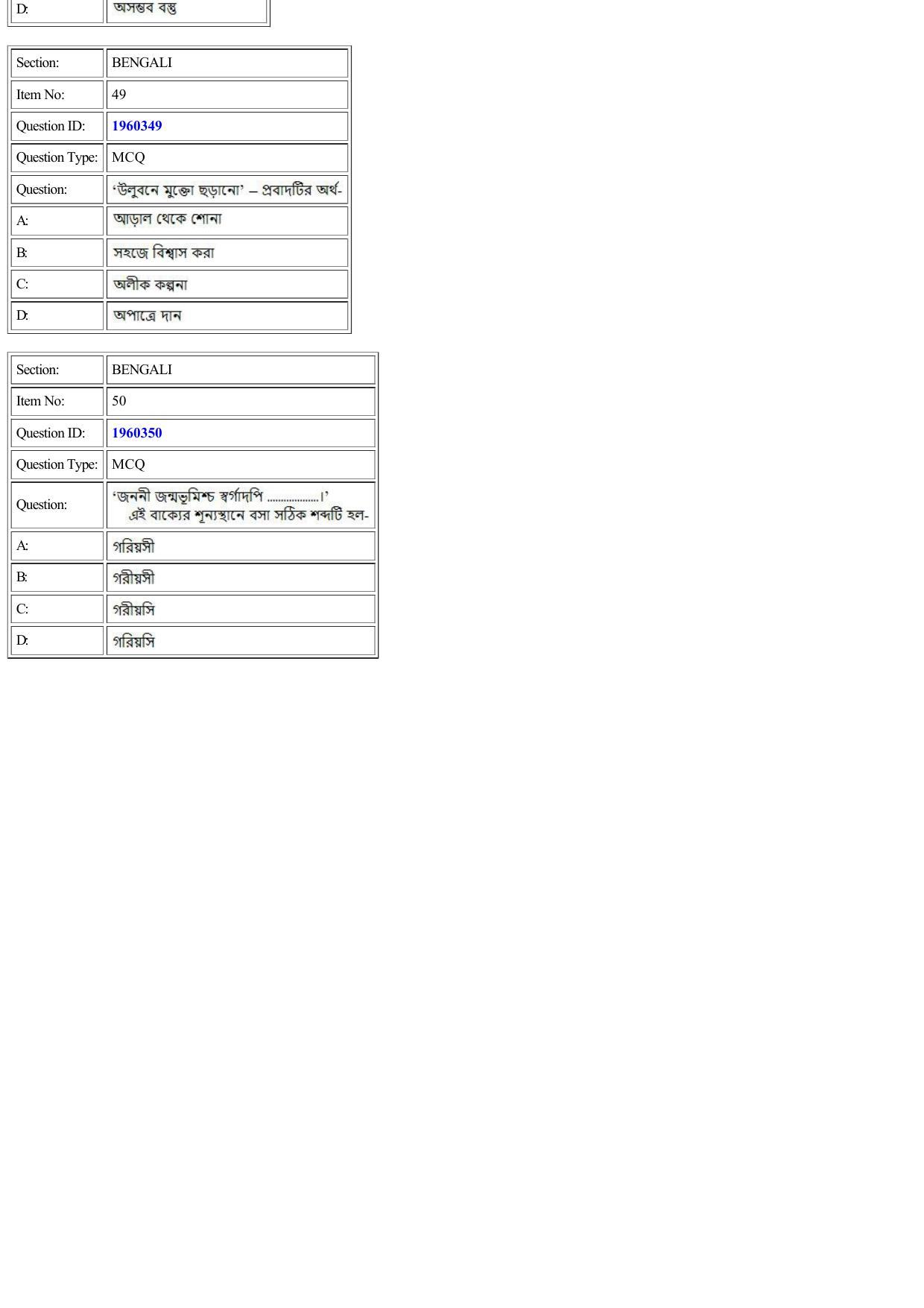 CUET 2022 Question Paper of Bengali - Page 25