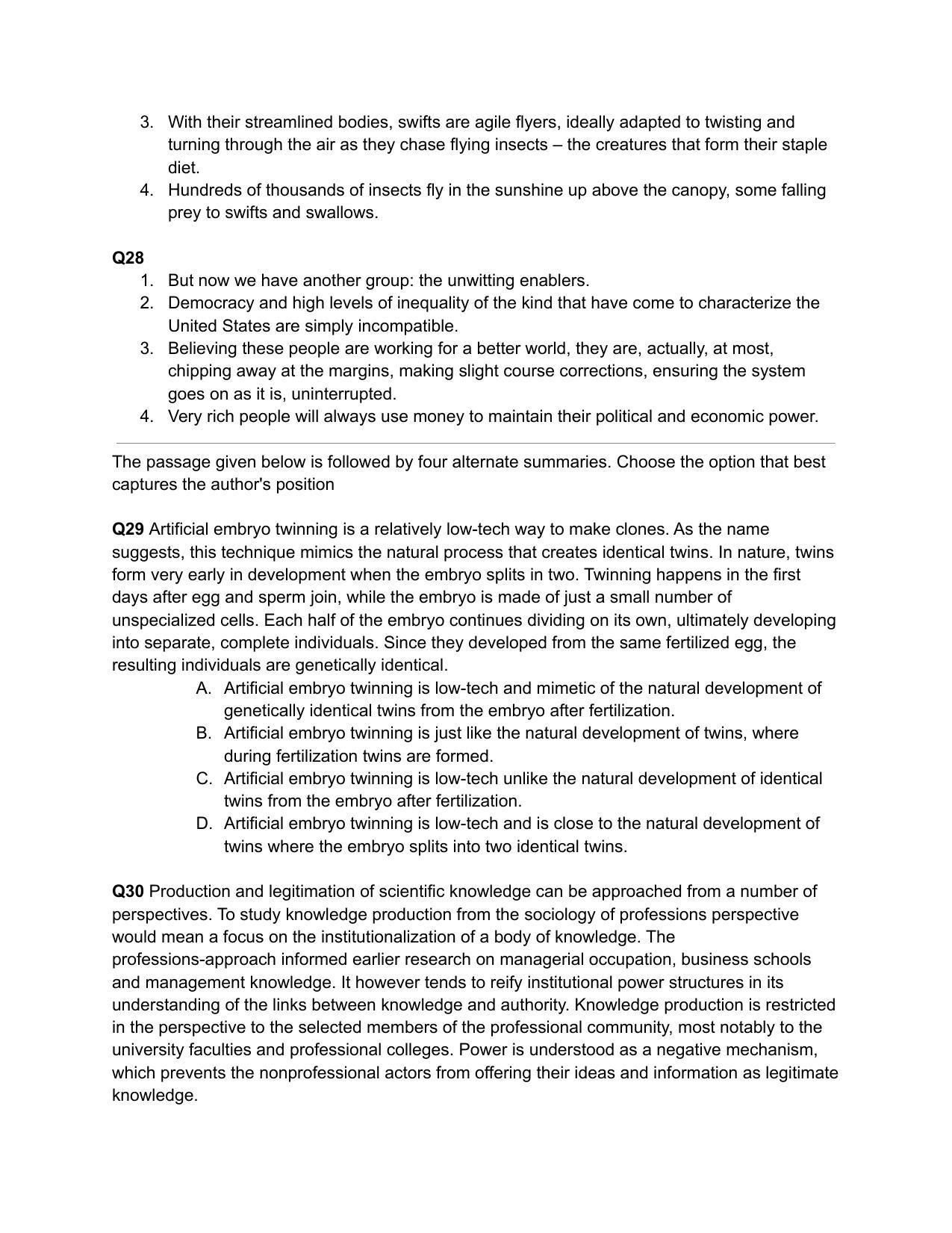 CAT 2018 CAT VARC Slot 1 Question Paper - Page 11