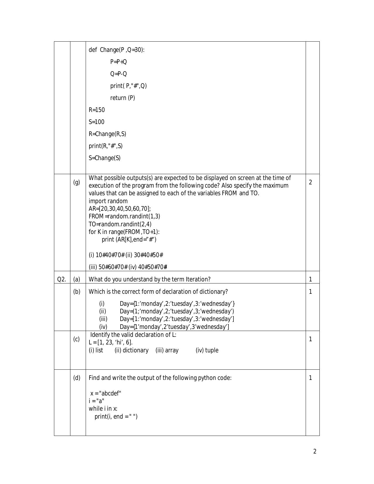 CBSE Class 12 Computer Science - New Skill Education-Sample Paper 2019-20 - Page 2