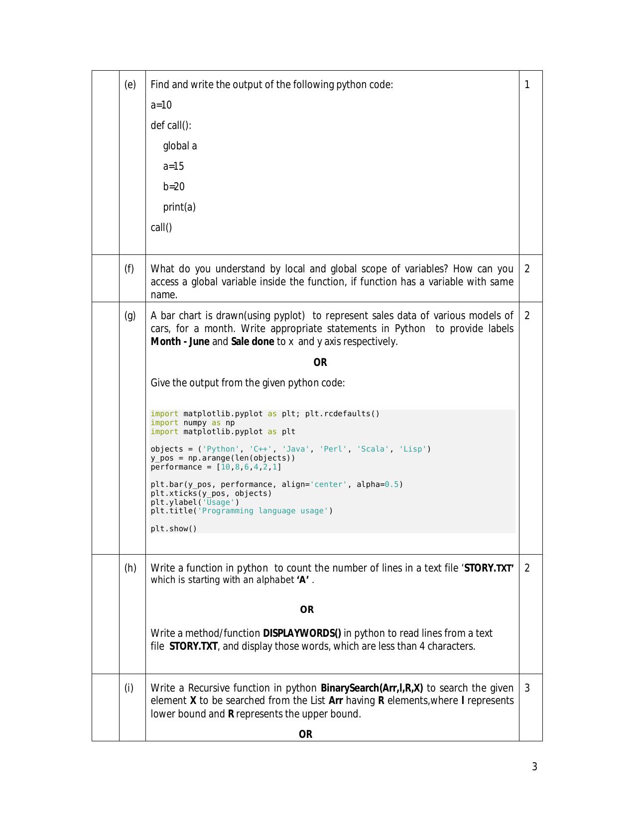 CBSE Class 12 Computer Science - New Skill Education-Sample Paper 2019-20 - Page 3