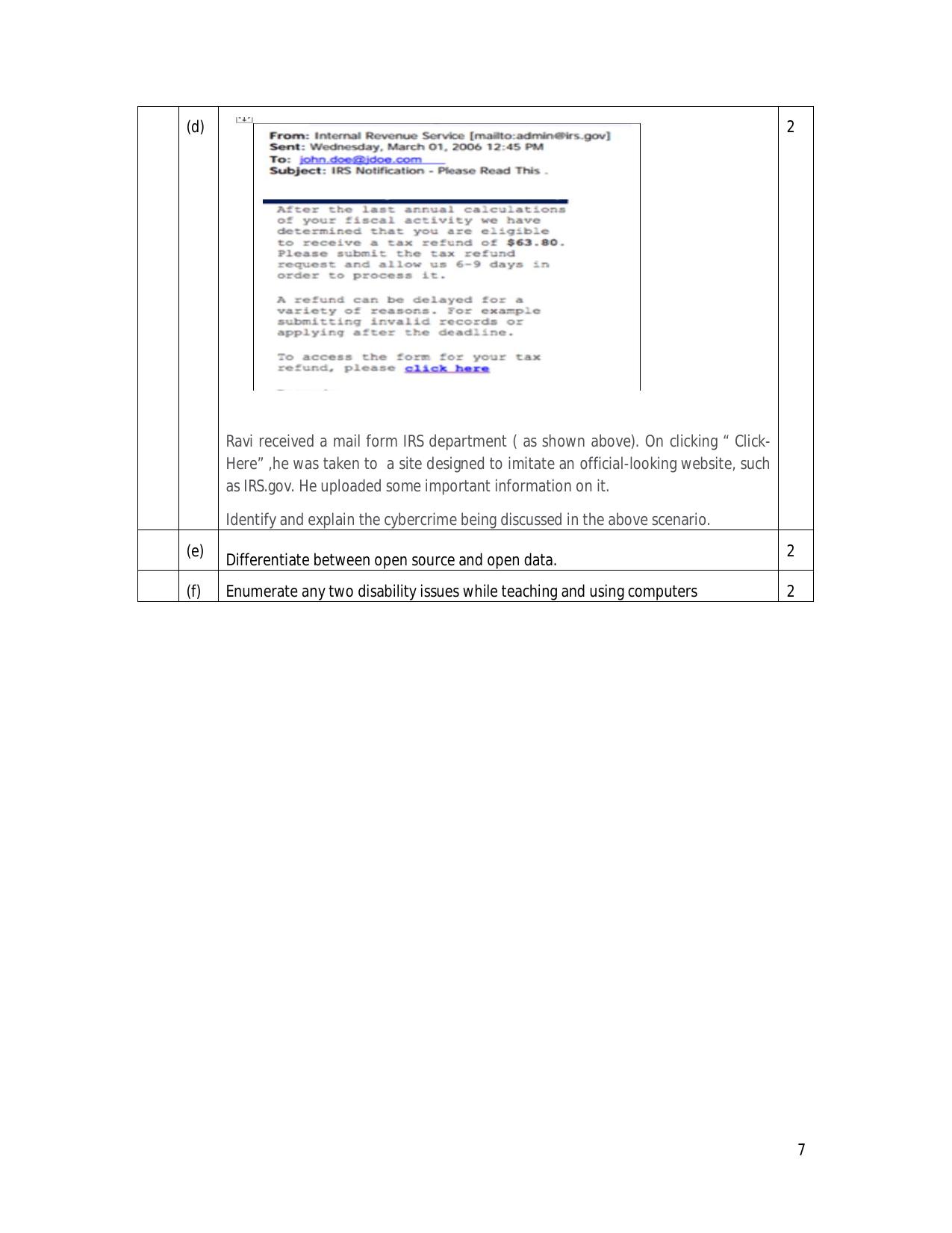 CBSE Class 12 Computer Science - New Skill Education-Sample Paper 2019-20 - Page 7