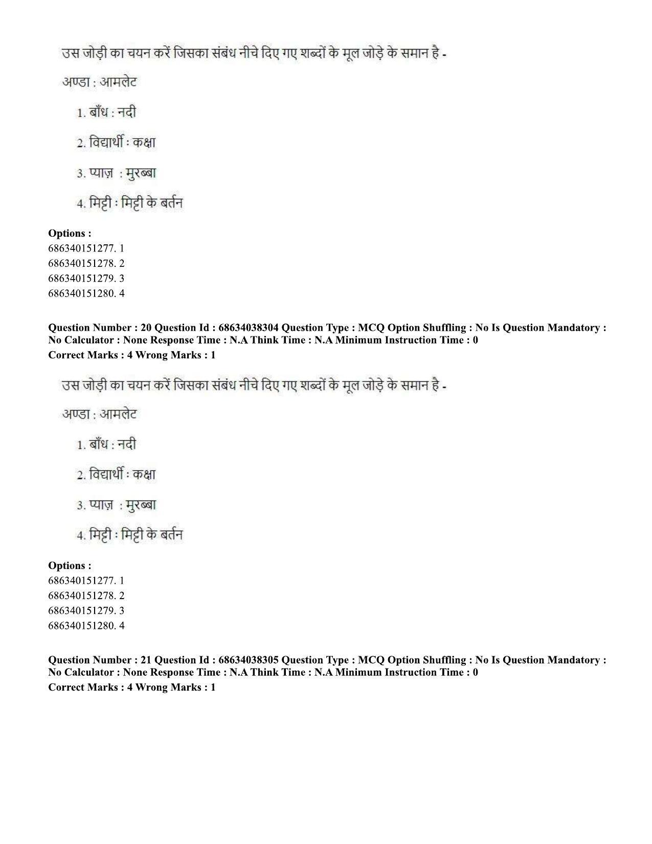CUET PG 2023: SCQP08 – Chemistry (Hin) - Shift 2 (25-06-2023) Question Paper - Page 21