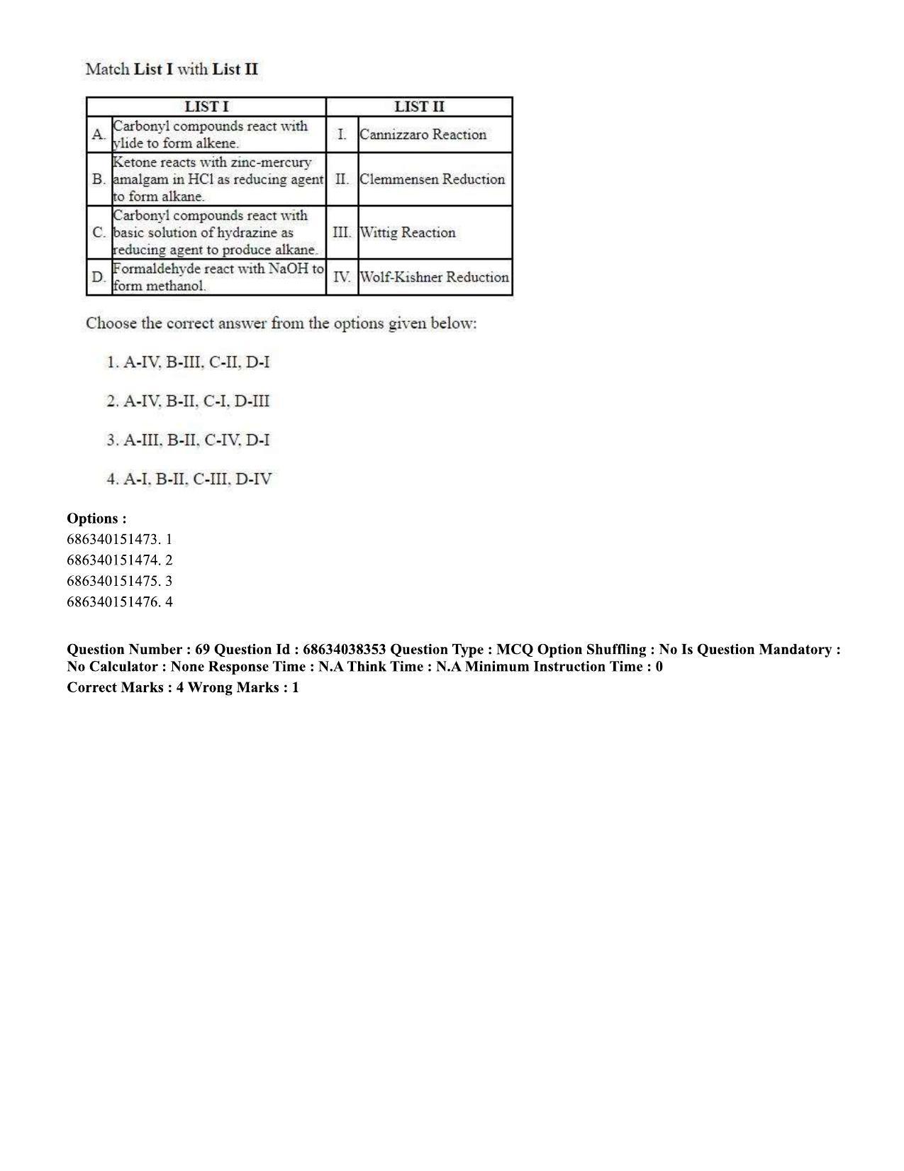 CUET PG 2023: SCQP08 – Chemistry (Hin) - Shift 2 (25-06-2023) Question Paper - Page 74