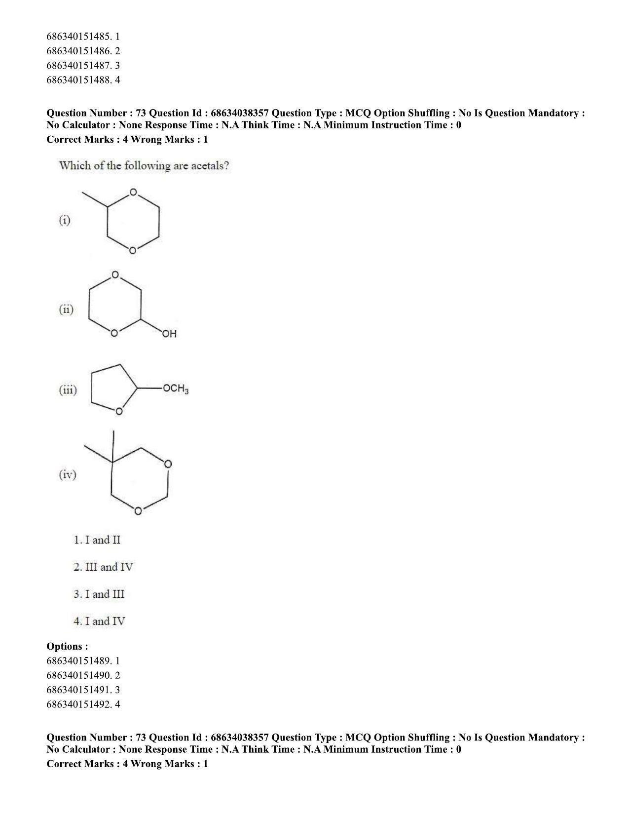 CUET PG 2023: SCQP08 – Chemistry (Hin) - Shift 2 (25-06-2023) Question Paper - Page 78
