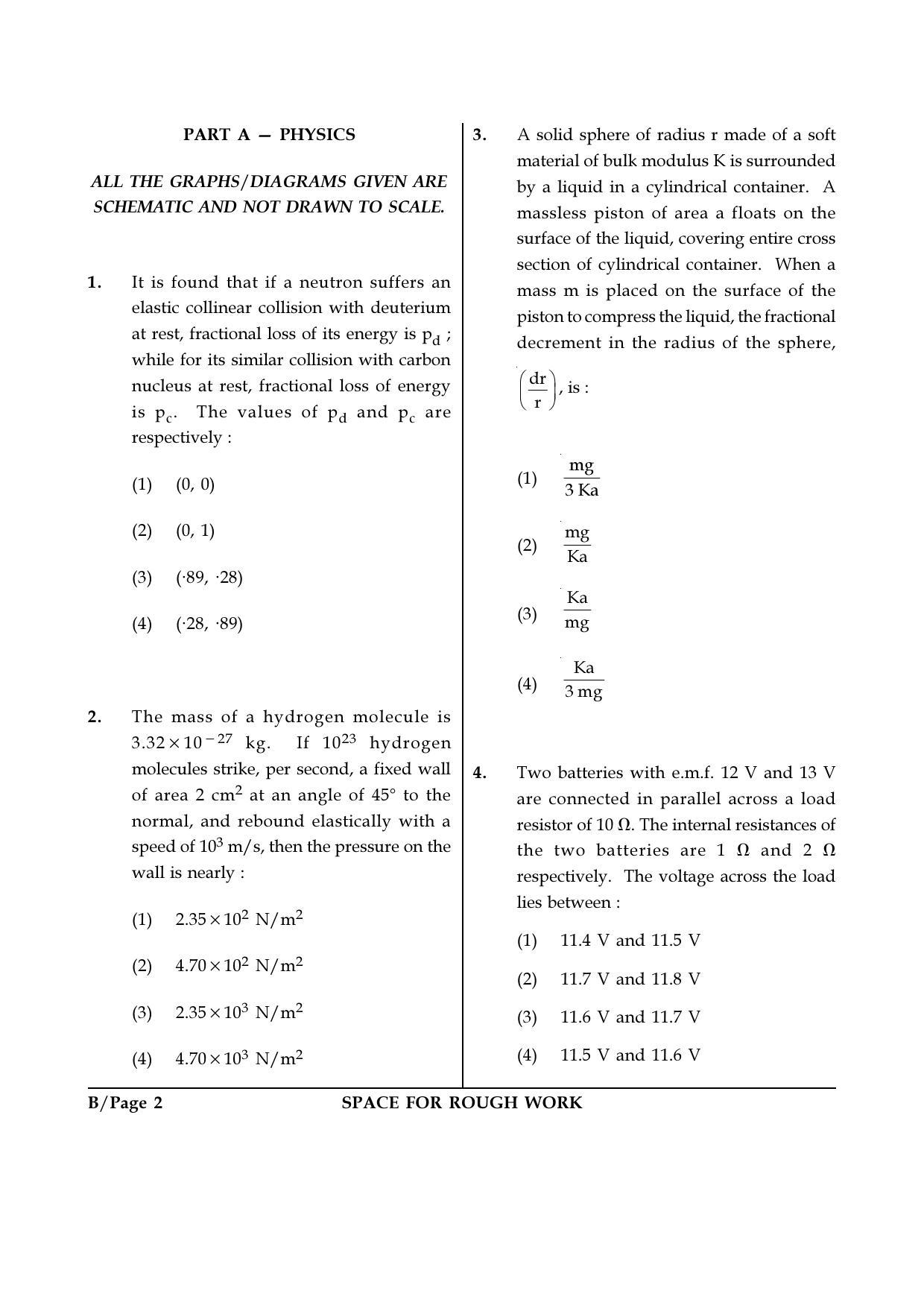 JEE Main 2018 Offline Question Paper: Set B - Page 2