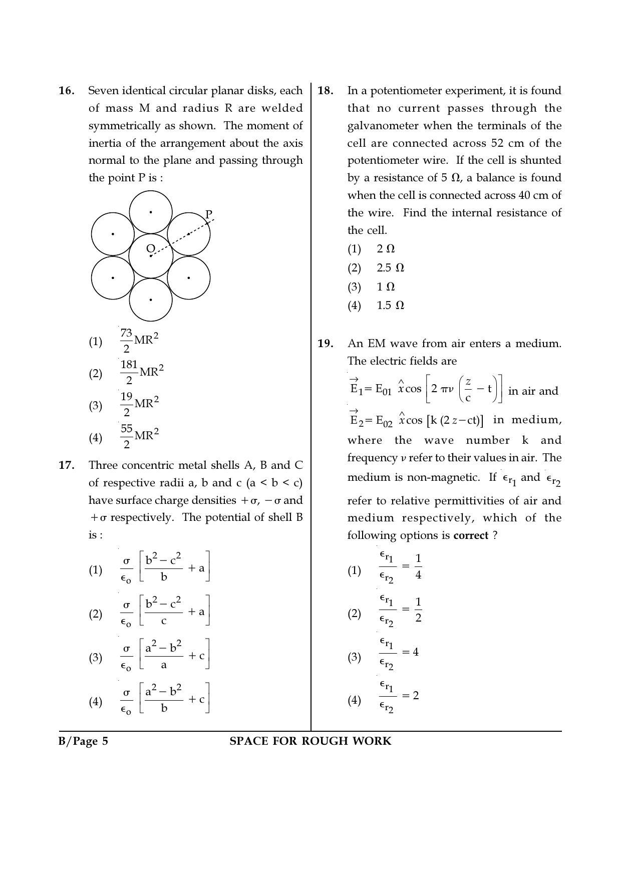 JEE Main 2018 Offline Question Paper: Set B - Page 5