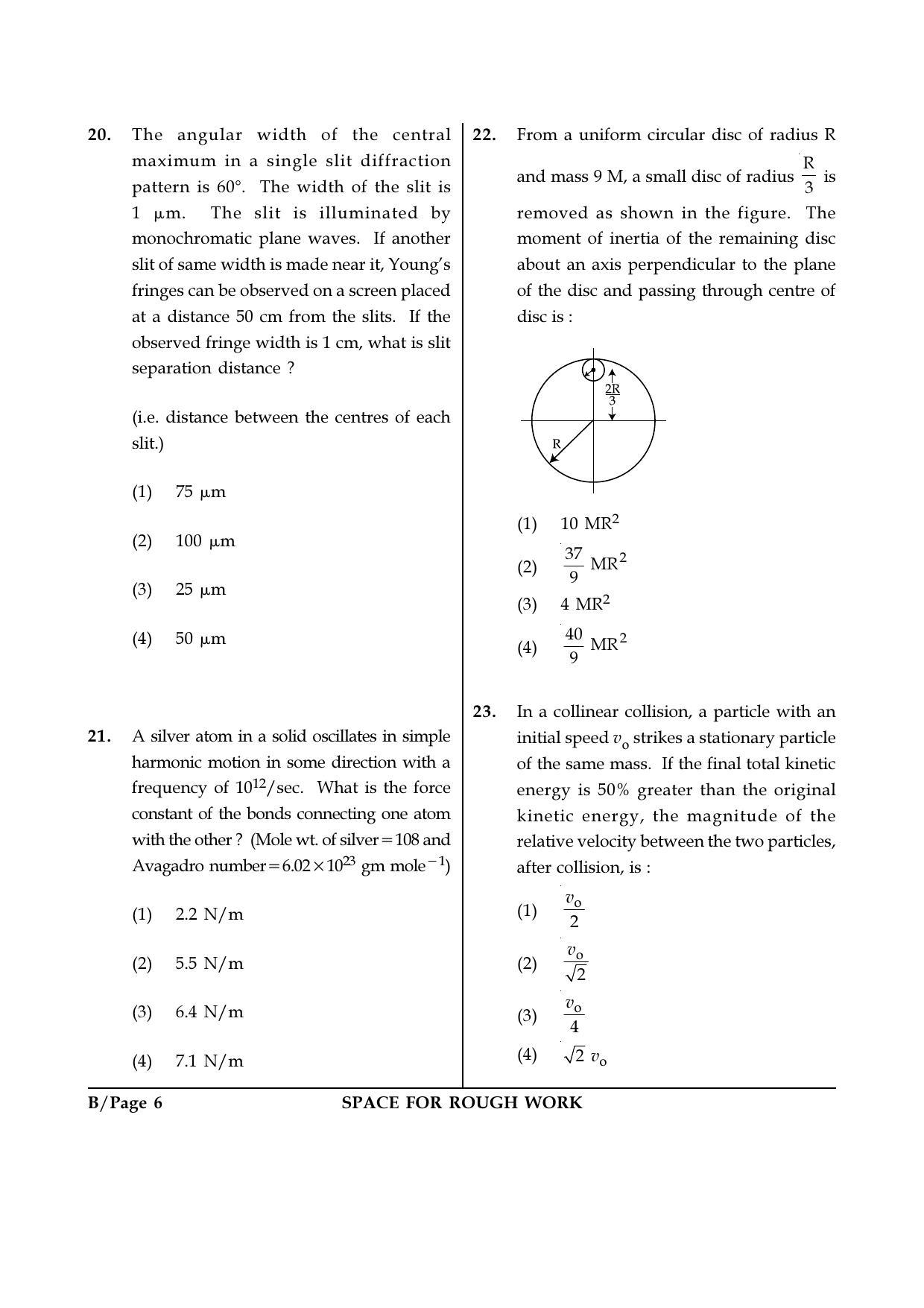 JEE Main 2018 Offline Question Paper: Set B - Page 6