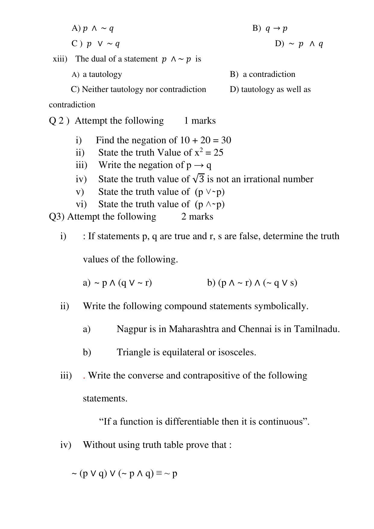 Maharashtra Board Class 12 Mathematics (Medium ENGLISH) 2023 Question Bank - Page 4