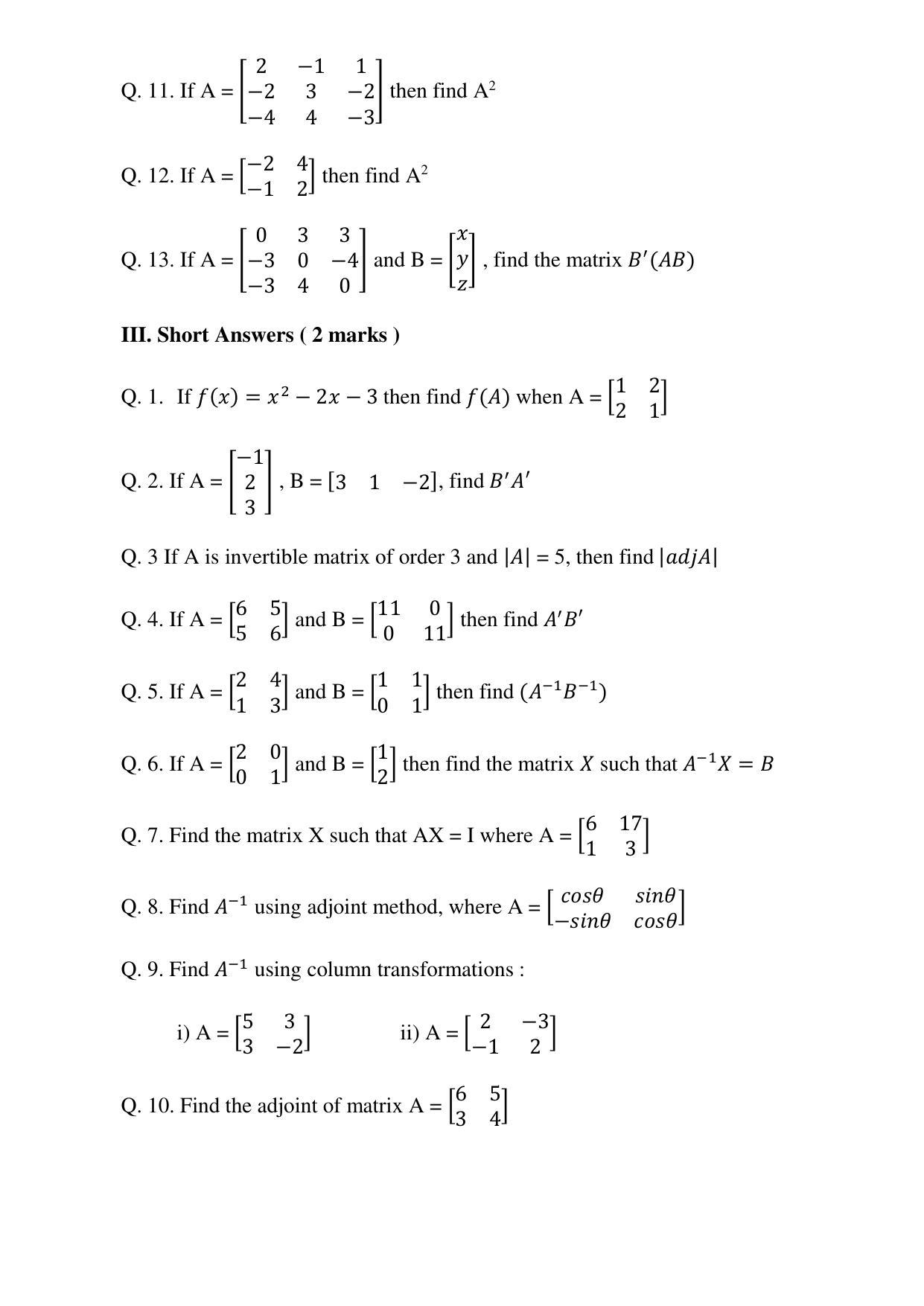 Maharashtra Board Class 12 Mathematics (Medium ENGLISH) 2023 Question Bank - Page 10