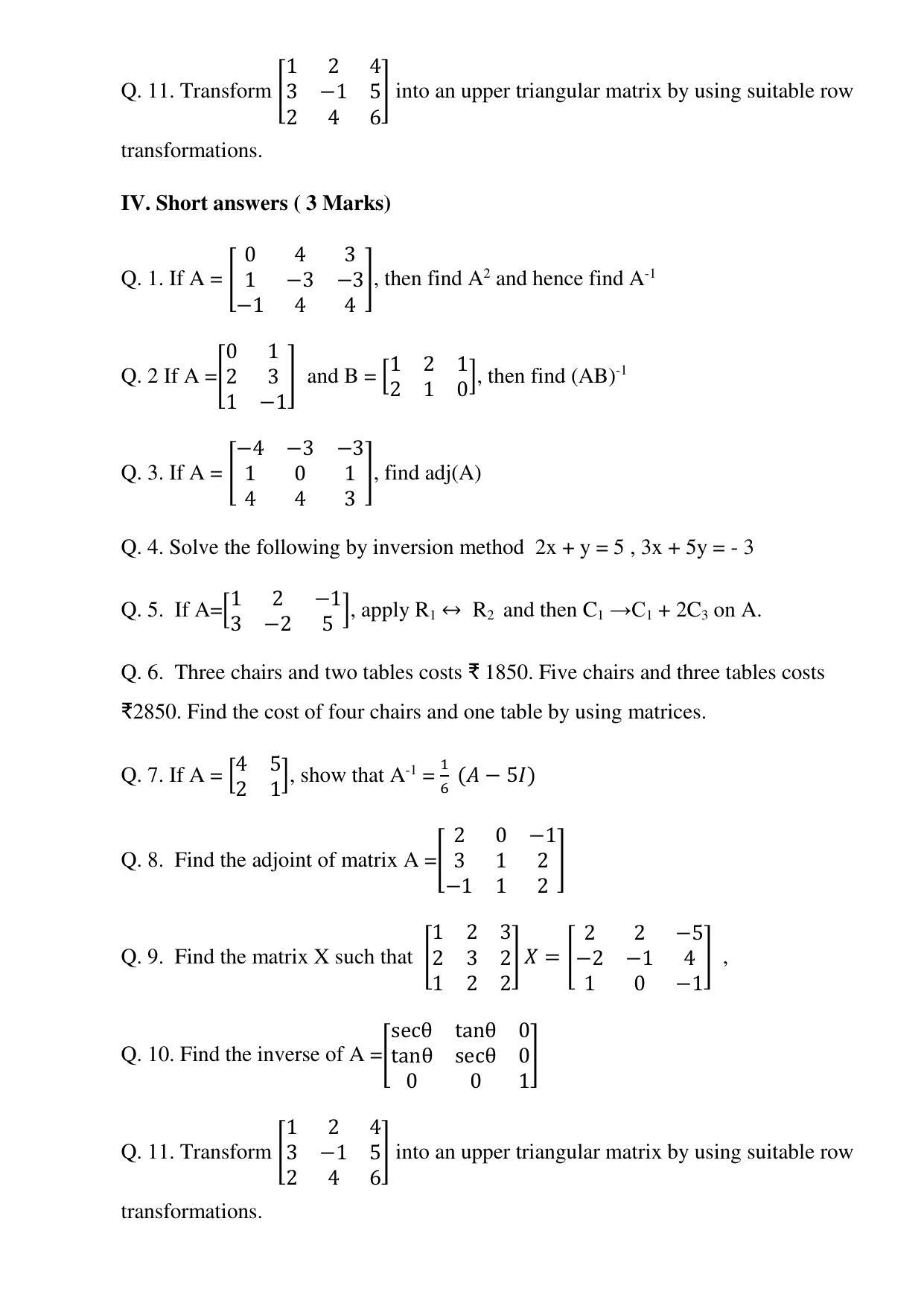 Maharashtra Board Class 12 Mathematics (Medium ENGLISH) 2023 Question Bank - Page 11
