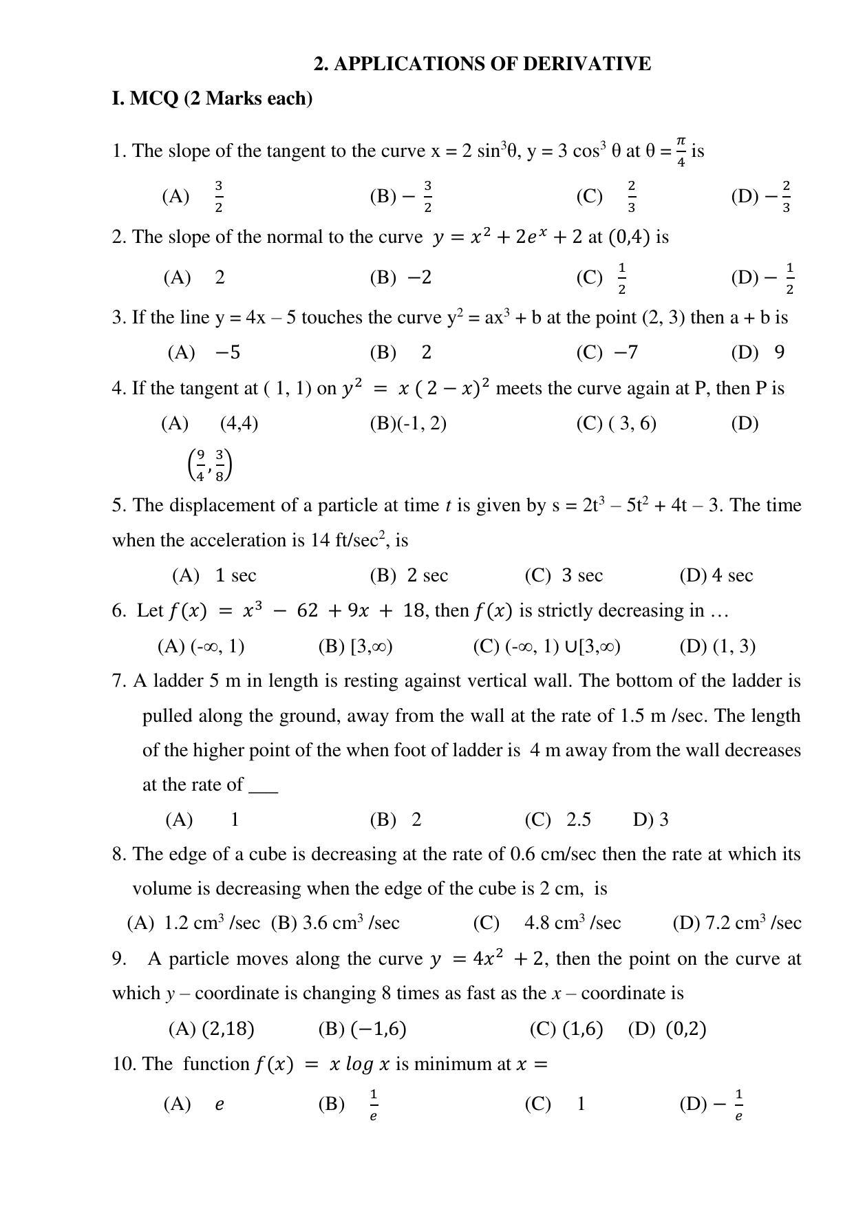 Maharashtra Board Class 12 Mathematics (Medium ENGLISH) 2023 Question Bank - Page 39