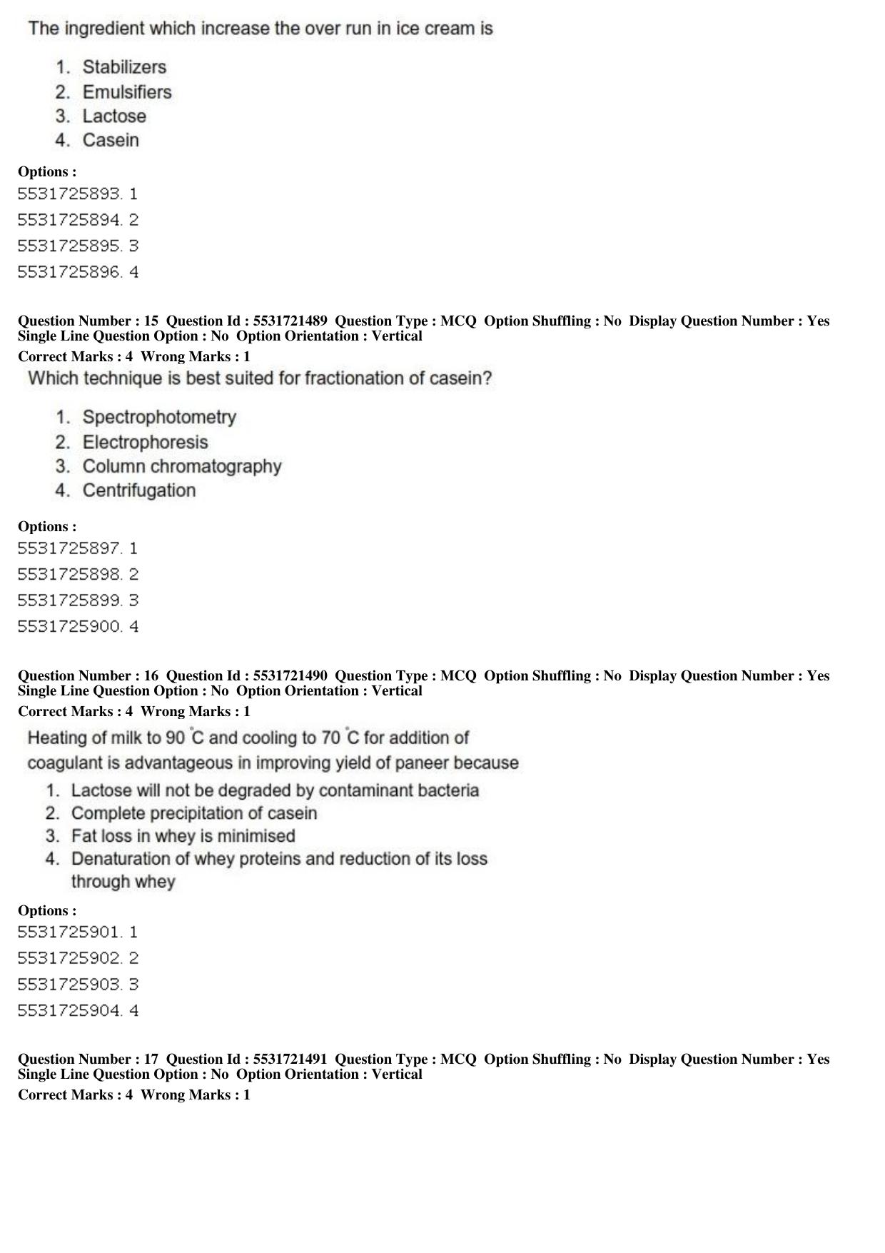 ICAR AIEEA PG 2019 DAIRY SCIENCE Question Paper - Page 6