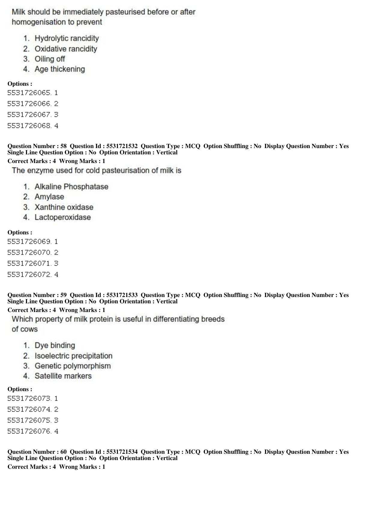 ICAR AIEEA PG 2019 DAIRY SCIENCE Question Paper - Page 20