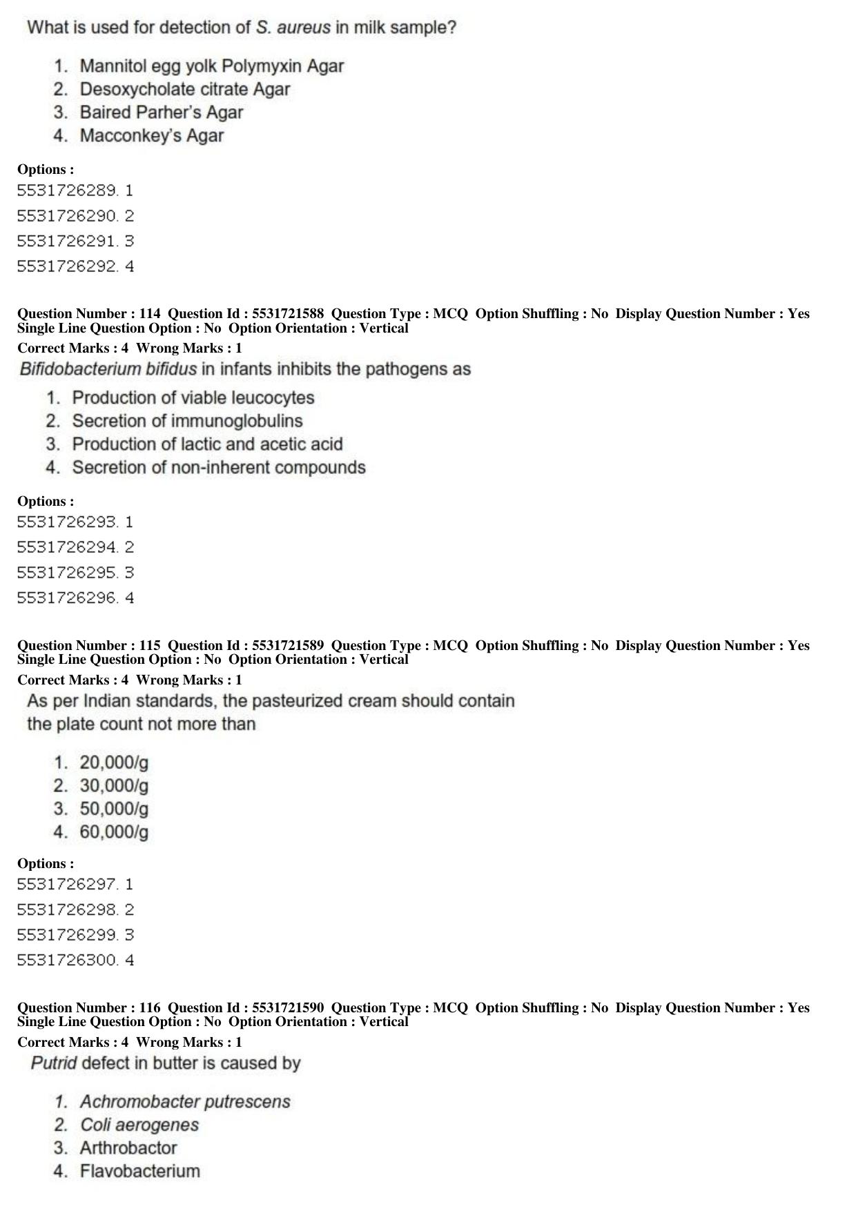 ICAR AIEEA PG 2019 DAIRY SCIENCE Question Paper - Page 38