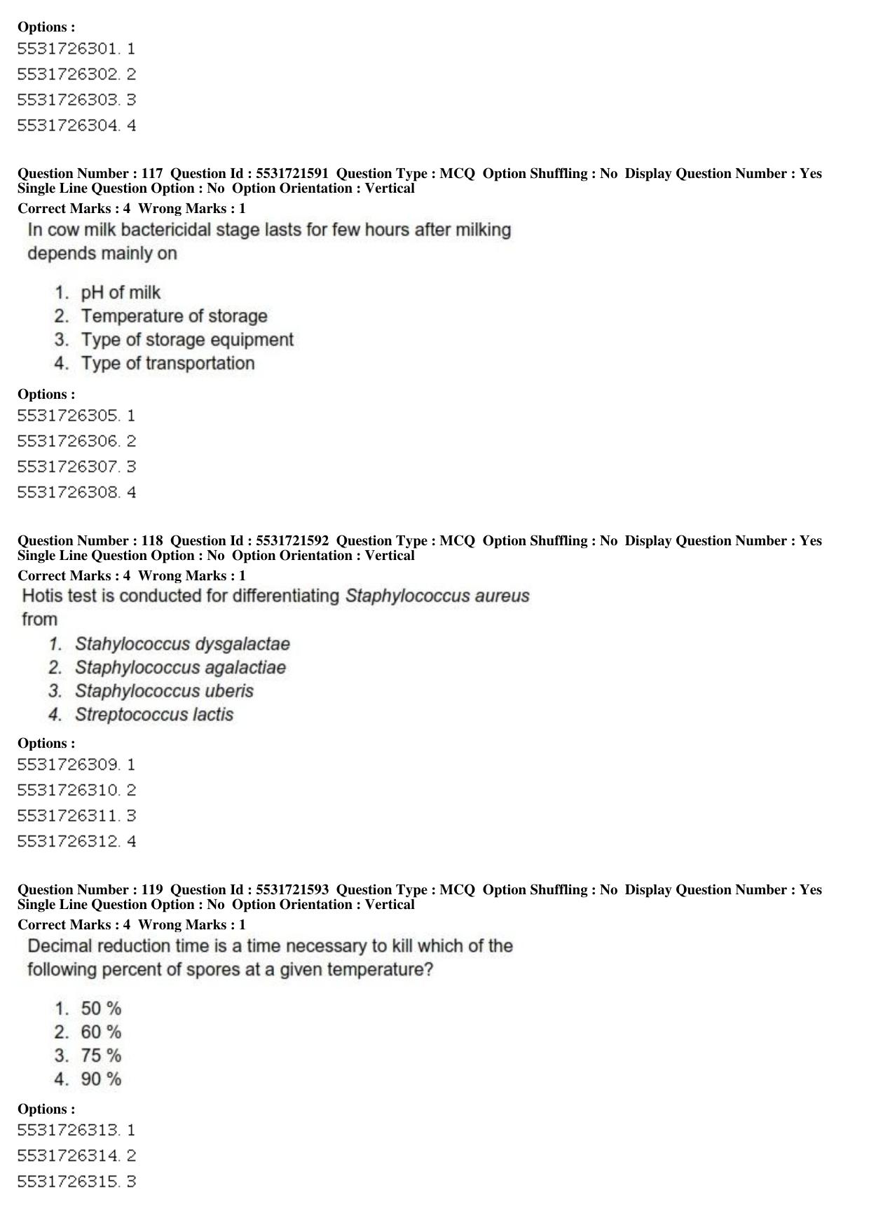ICAR AIEEA PG 2019 DAIRY SCIENCE Question Paper - Page 39