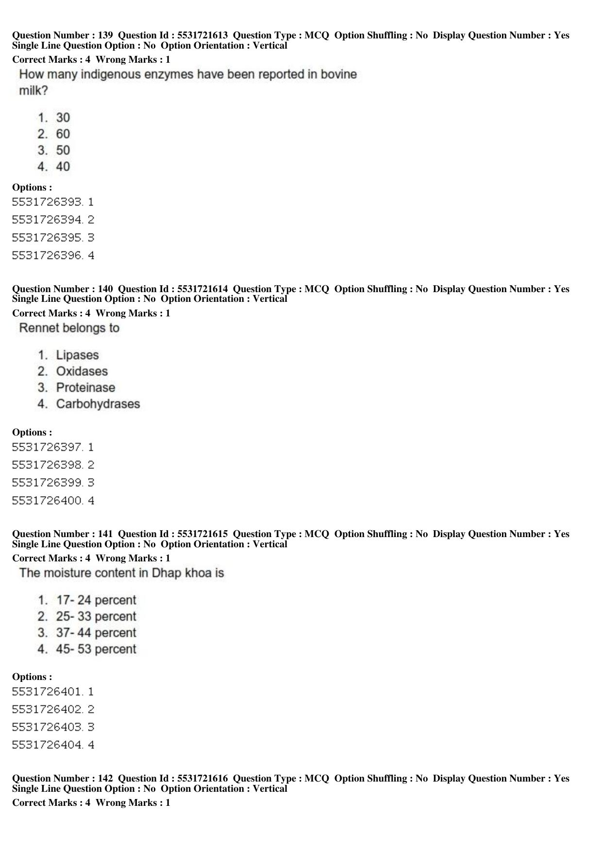ICAR AIEEA PG 2019 DAIRY SCIENCE Question Paper - Page 46