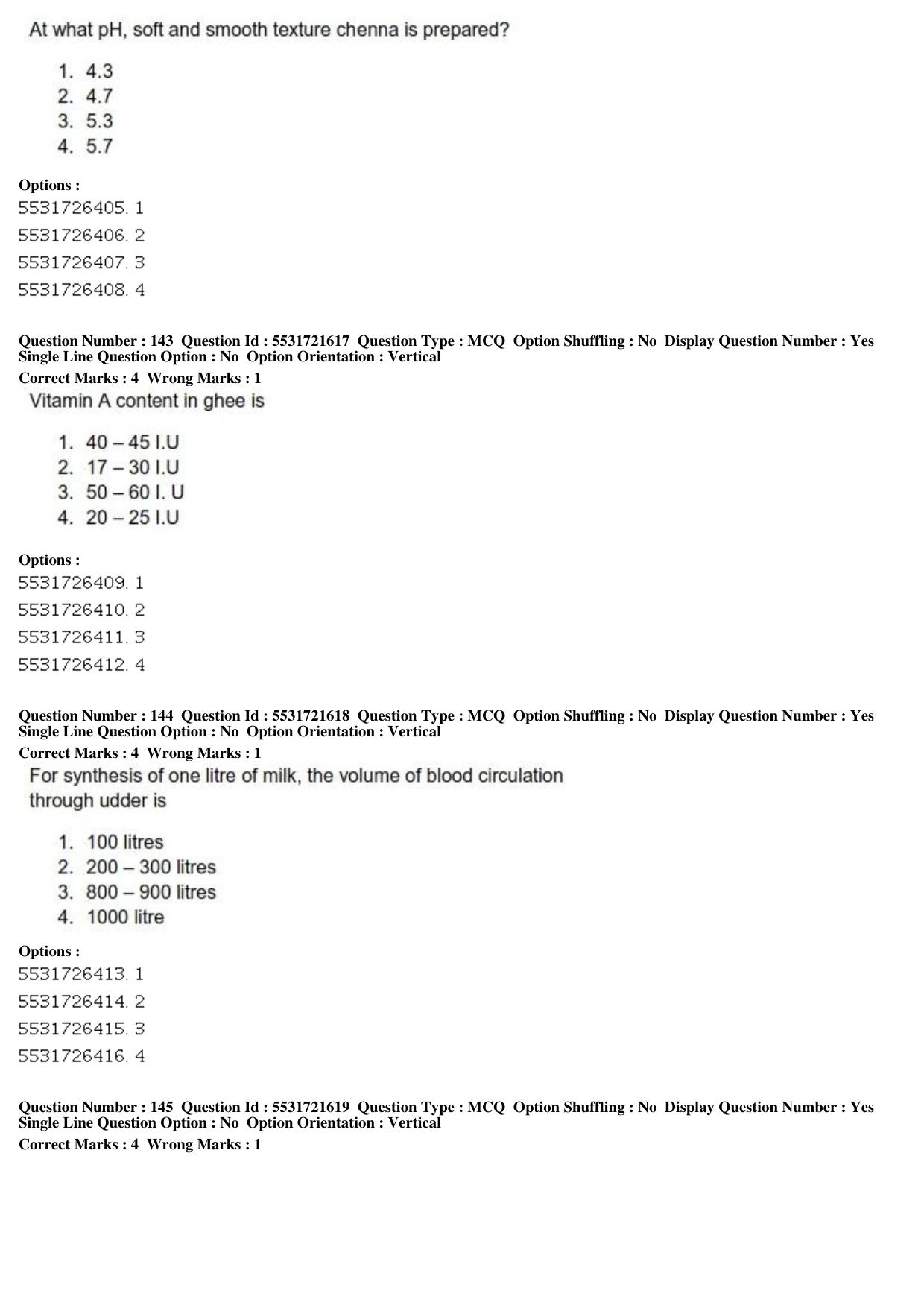 ICAR AIEEA PG 2019 DAIRY SCIENCE Question Paper - Page 47