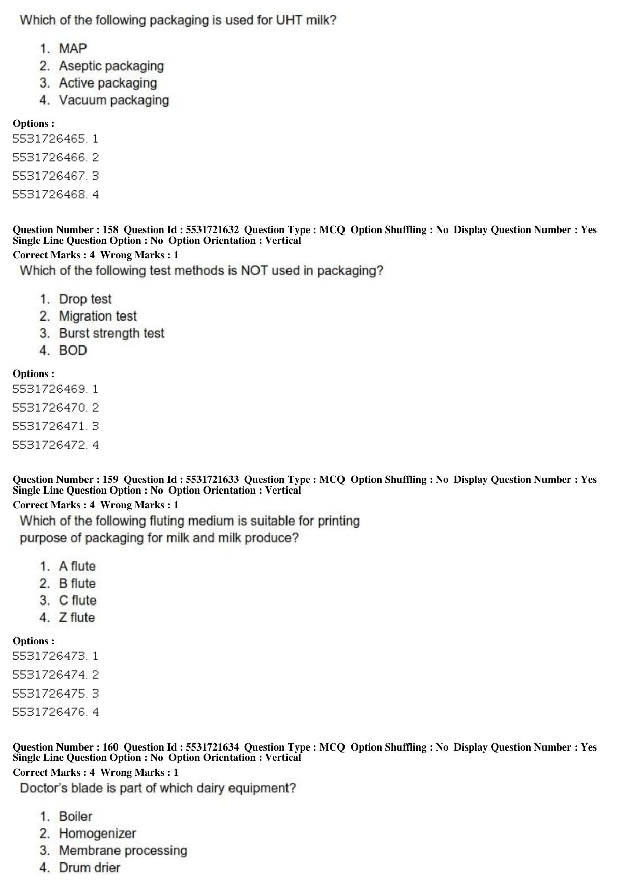 ICAR AIEEA PG 2019 DAIRY SCIENCE Question Paper - Page 52