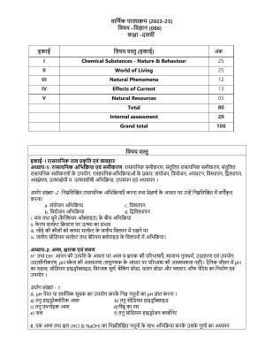 Edudel Class 10 Science (Hindi Medium) Syllabus
