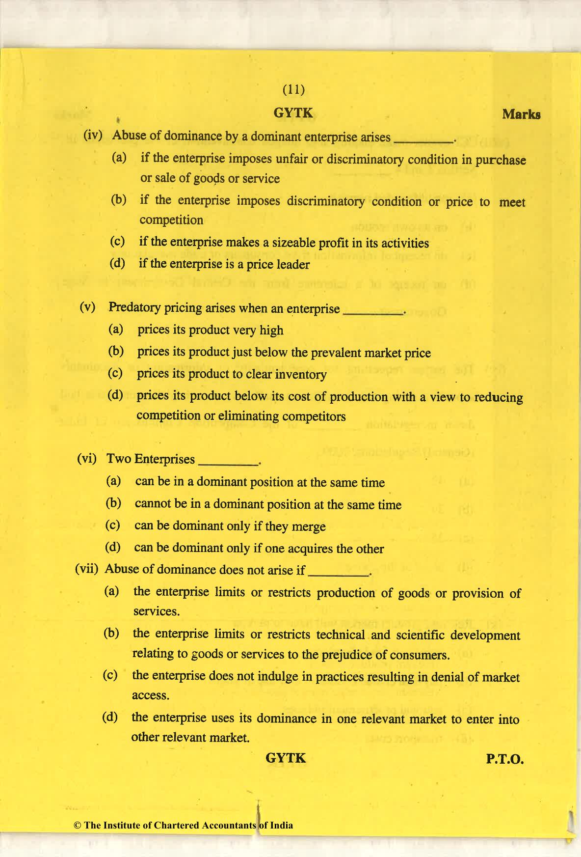 CA Final May 2018 Question Paper - Paper 6D – Economic Laws - Page 11