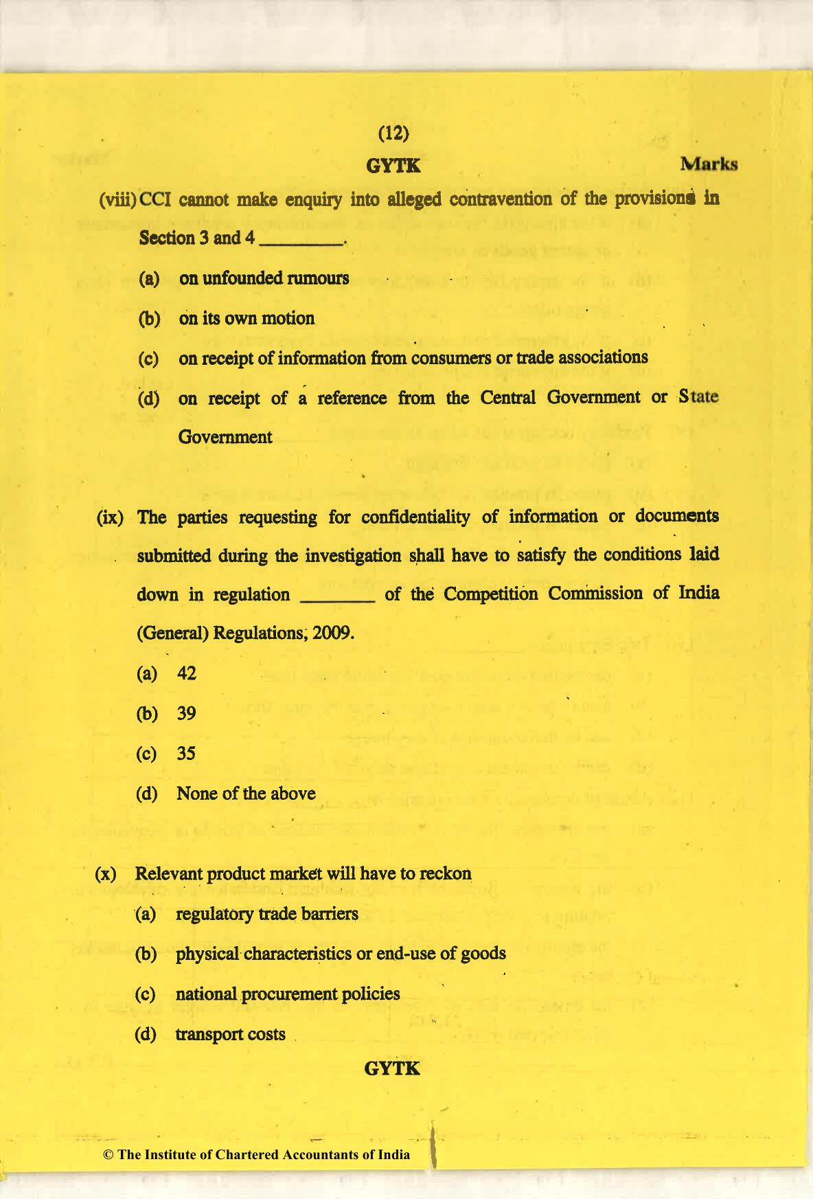 CA Final May 2018 Question Paper - Paper 6D – Economic Laws - Page 12