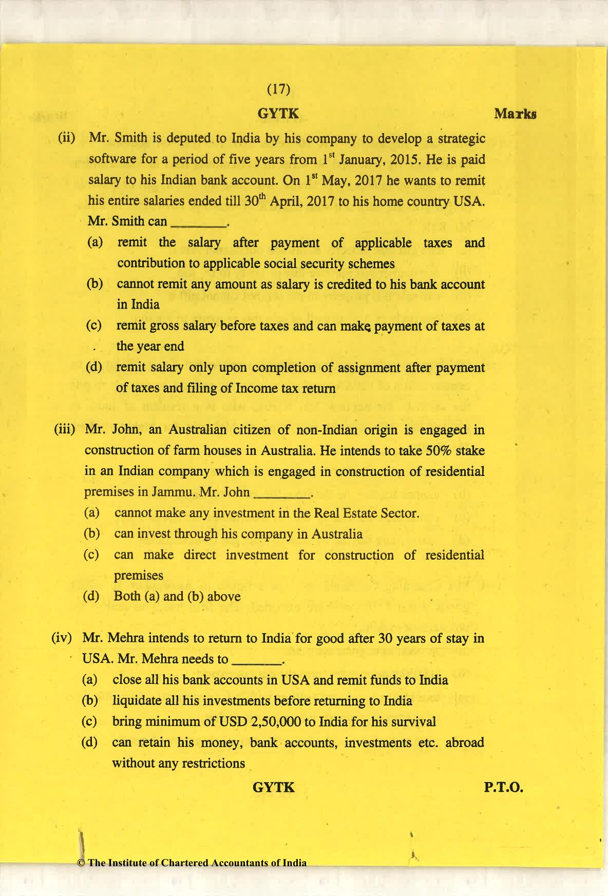 CA Final May 2018 Question Paper - Paper 6D – Economic Laws - Page 17