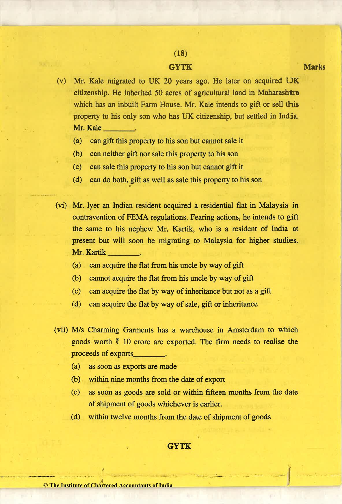 CA Final May 2018 Question Paper - Paper 6D – Economic Laws - Page 18