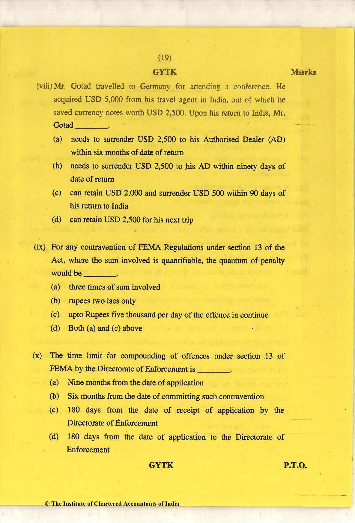 CA Final May 2018 Question Paper - Paper 6D – Economic Laws - Page 19