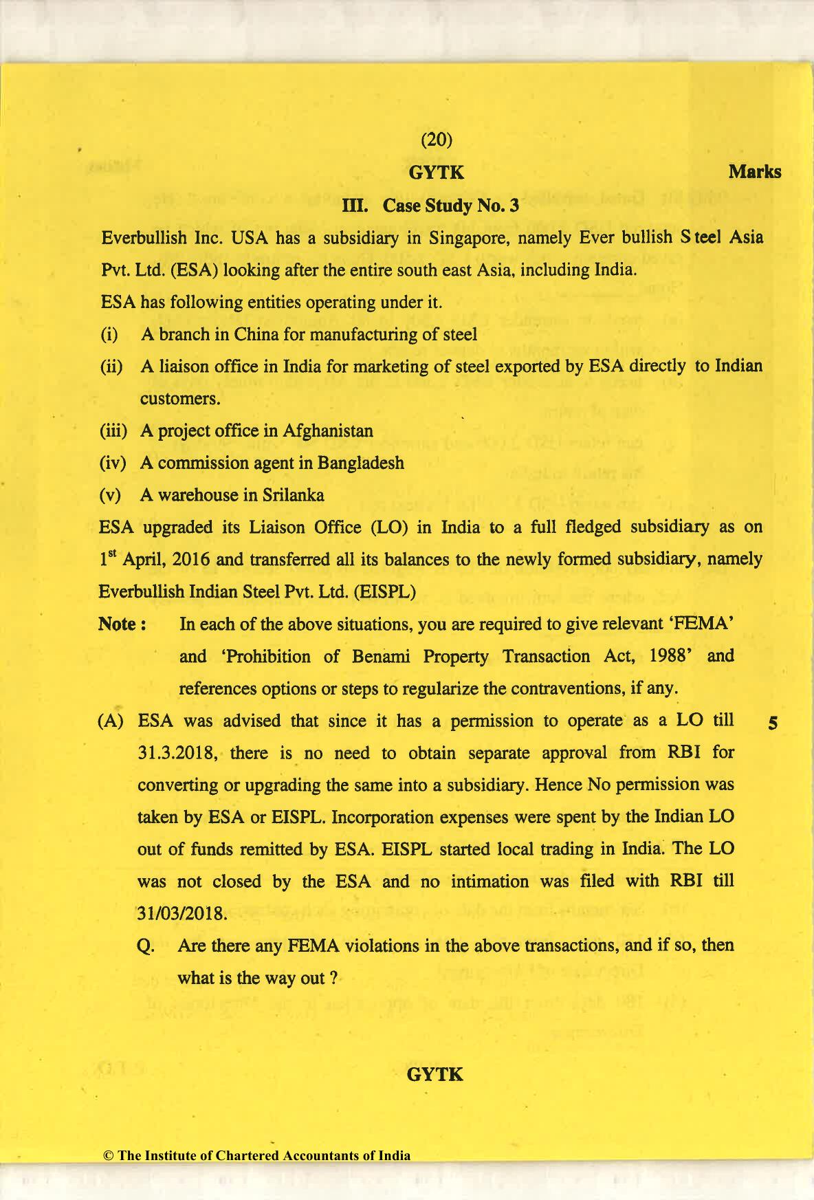 CA Final May 2018 Question Paper - Paper 6D – Economic Laws - Page 20