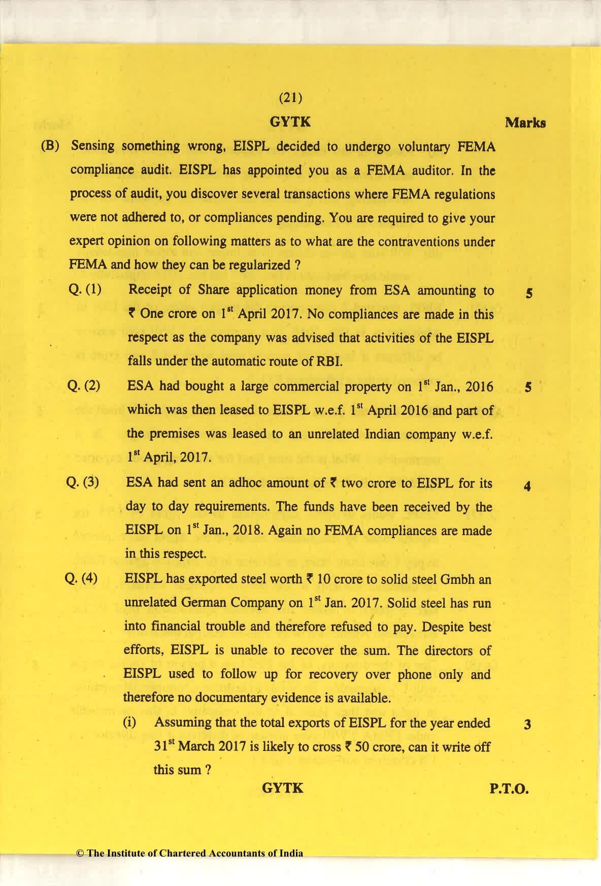 CA Final May 2018 Question Paper - Paper 6D – Economic Laws - Page 21