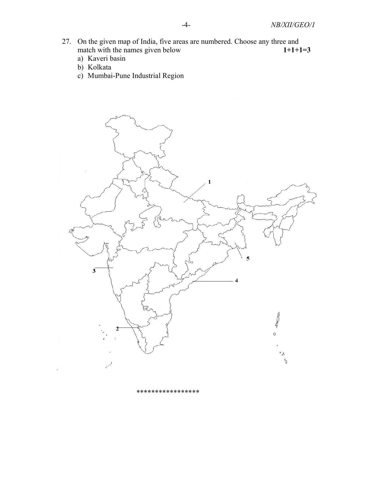 Nagaland Board Class 12 Geography 2022 Question Paper - Page 4