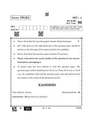 CBSE Class 12 96_Kashmiri 2023 Question Paper