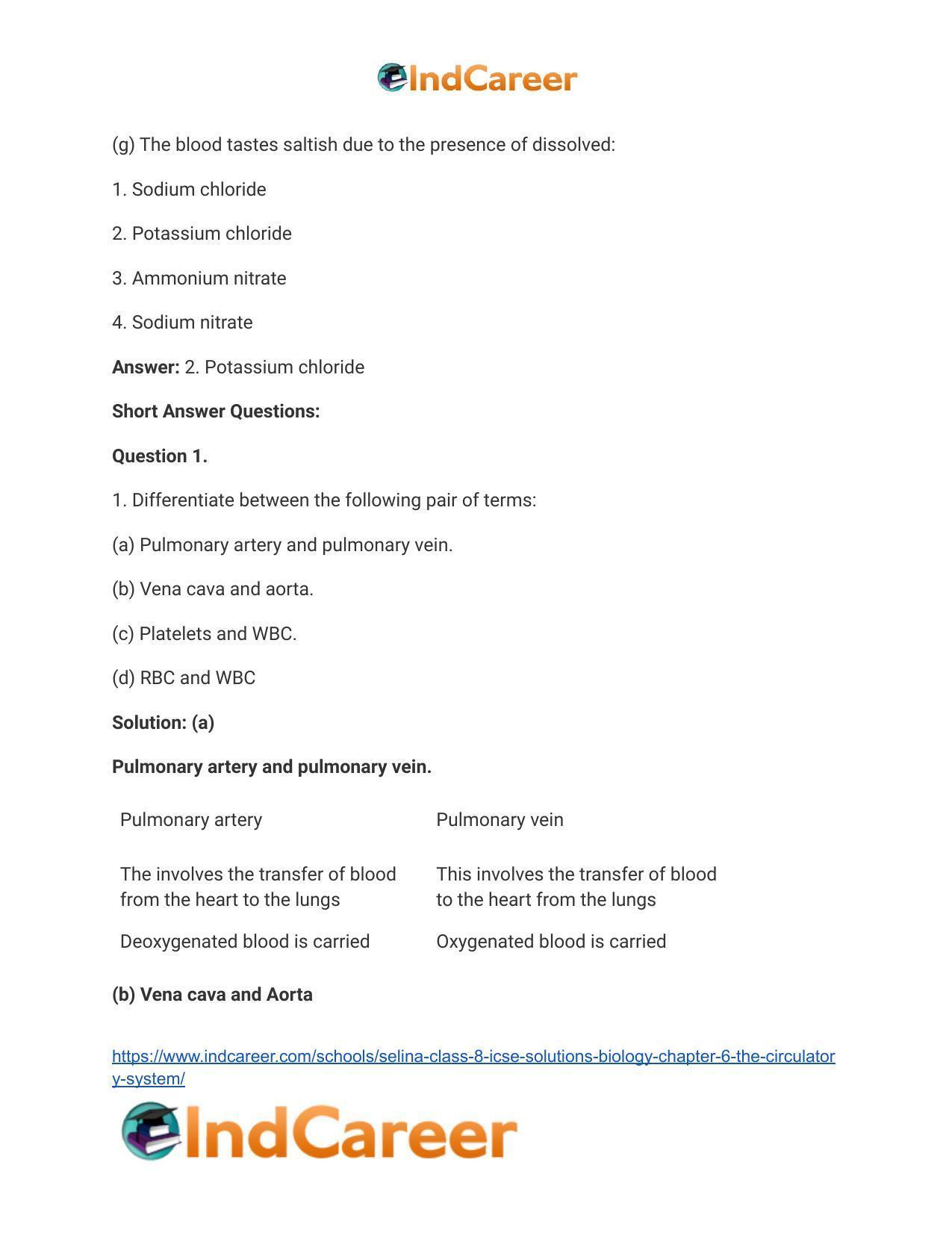Selina Class 8 ICSE Solutions Biology : Chapter 6- The Circulatory System - Page 4