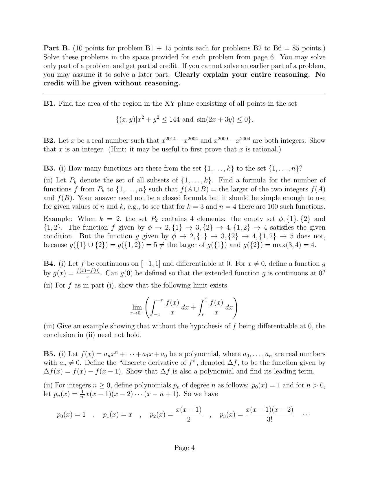 CMI Entrance Exam 2014 Question Paper B.Sc (Hons.) Mathematics and Computer Science - Page 5