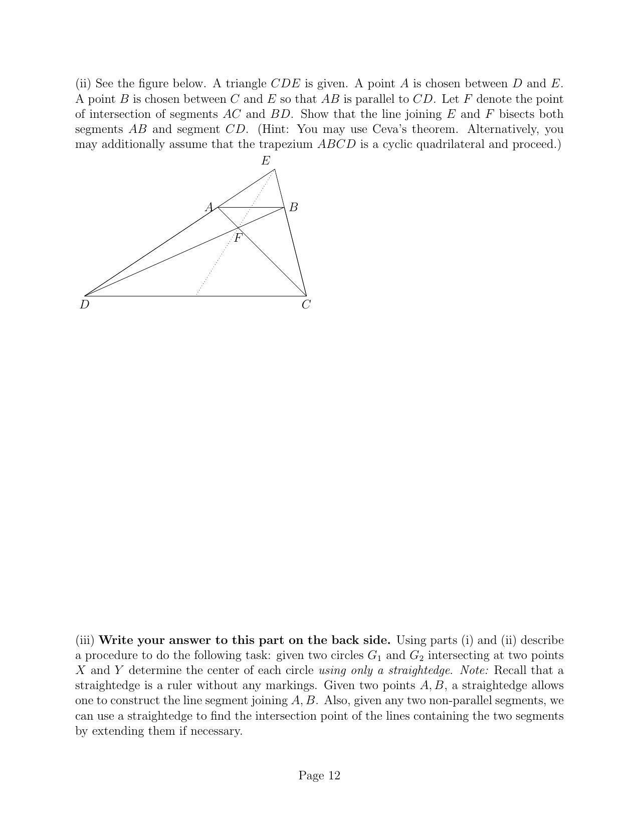 CMI Entrance Exam 2014 Question Paper B.Sc (Hons.) Mathematics and Computer Science - Page 13