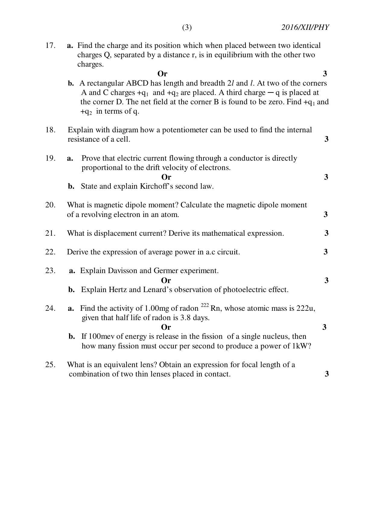 Nagaland Board Class 12 PHYSICS 2016 Question Papers - Page 3
